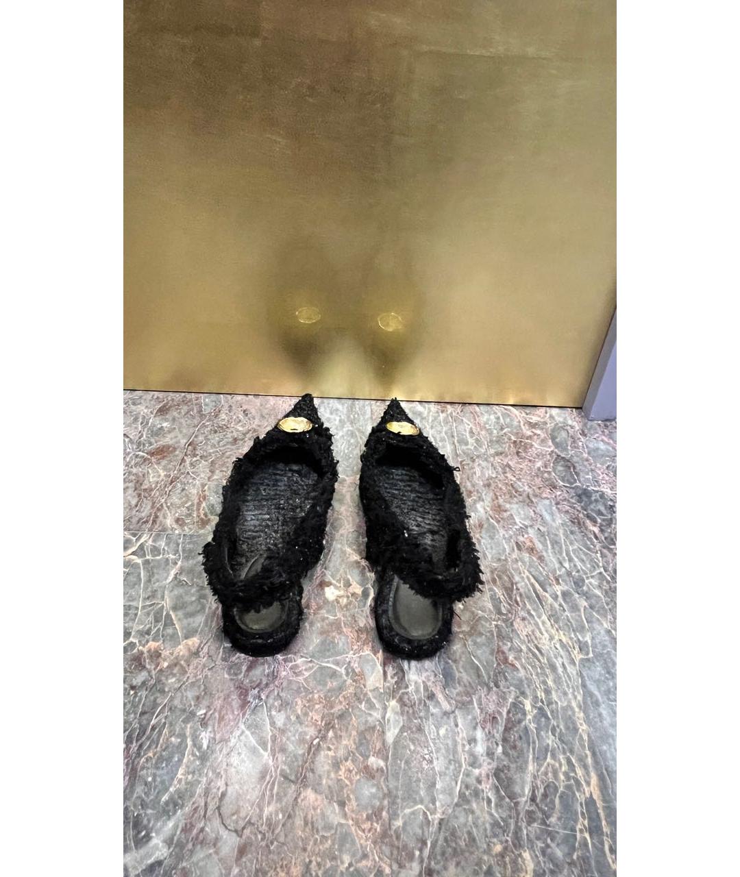 BALENCIAGA Черные текстильные мюли, фото 4