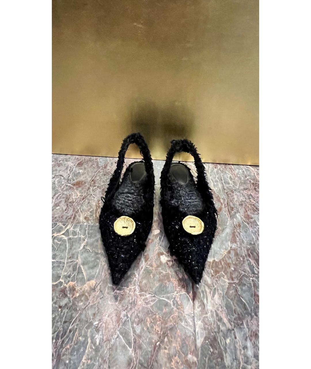 BALENCIAGA Черные текстильные мюли, фото 2
