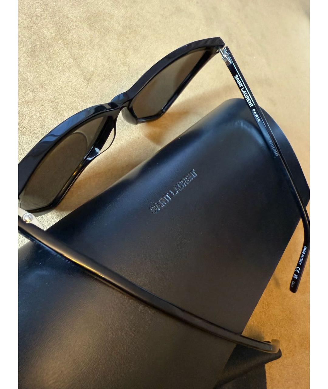 SAINT LAURENT Черные пластиковые солнцезащитные очки, фото 3