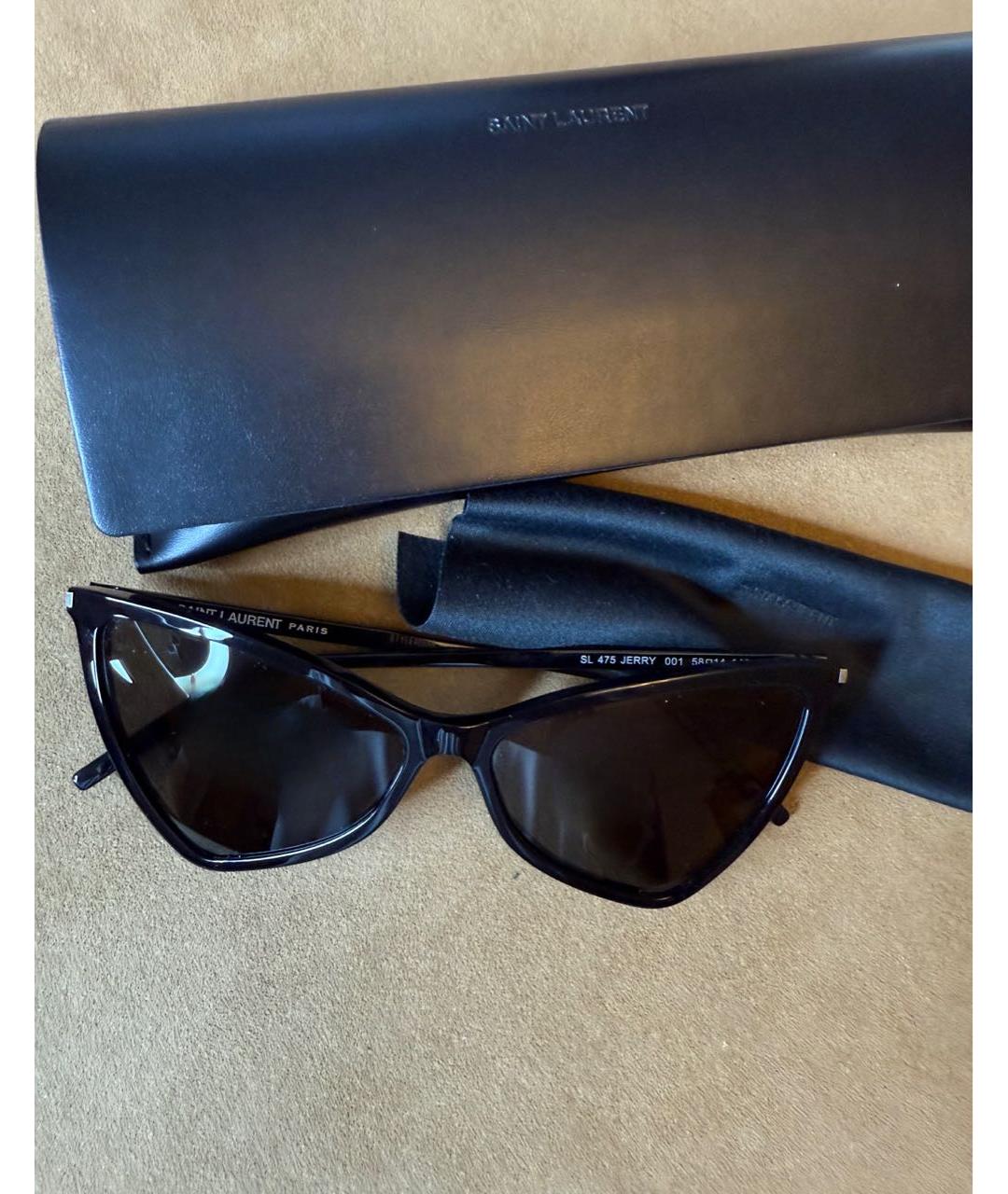 SAINT LAURENT Черные пластиковые солнцезащитные очки, фото 5