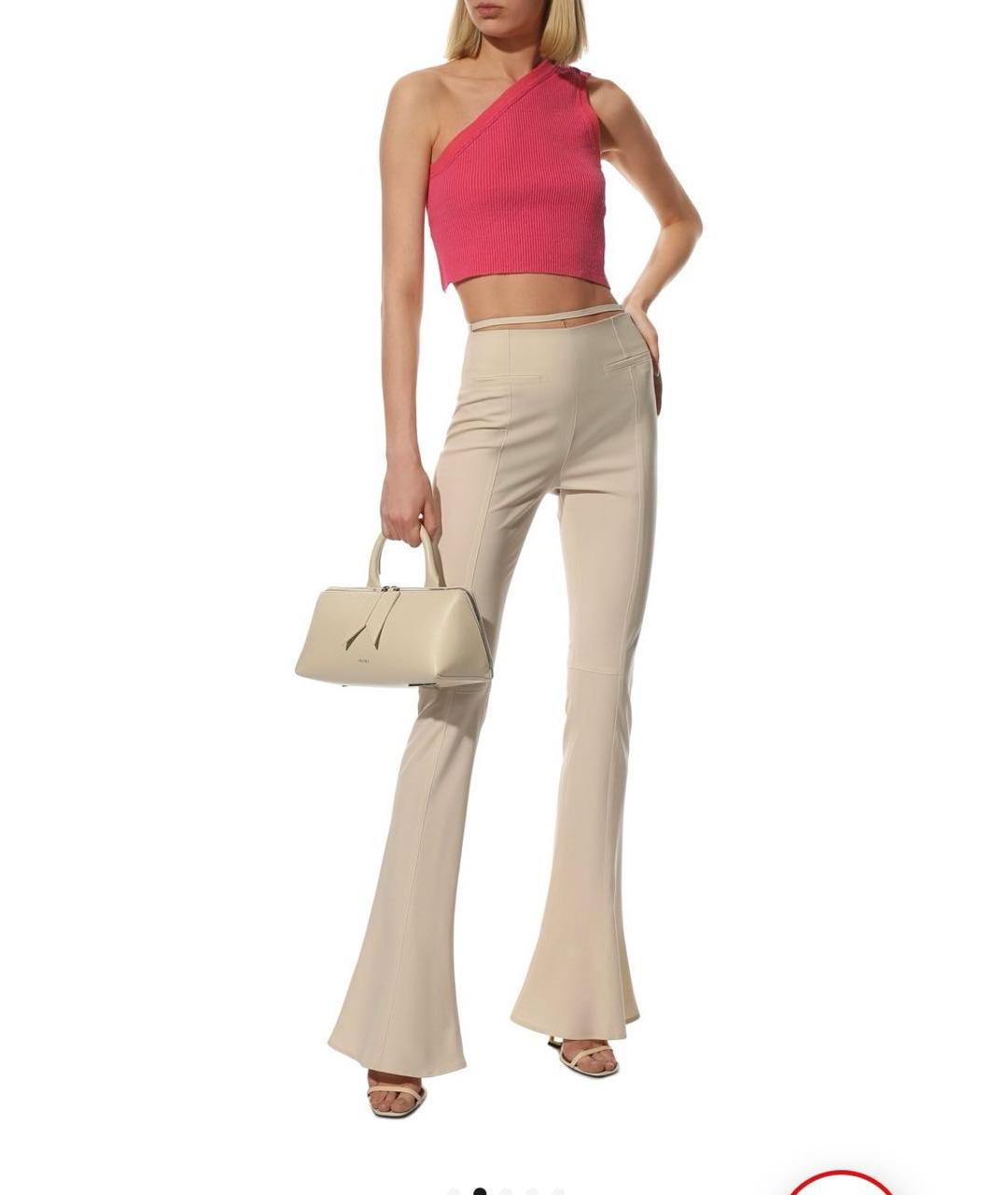 JACQUEMUS Бежевые шерстяные брюки узкие, фото 4