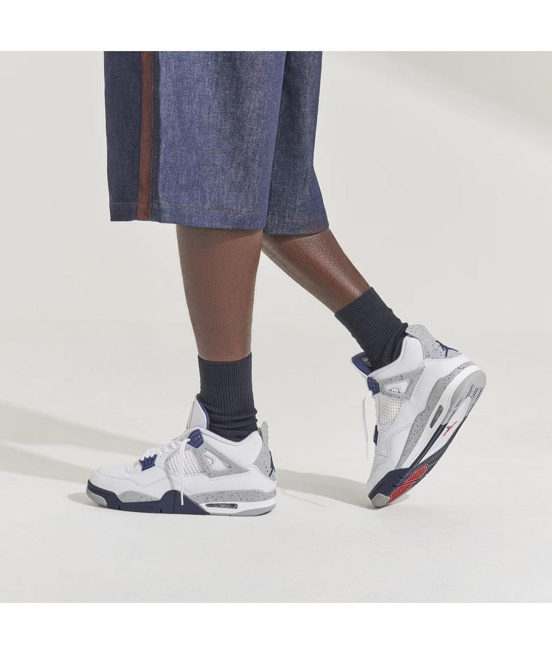 JORDAN Белые кожаные высокие кроссовки / кеды, фото 2