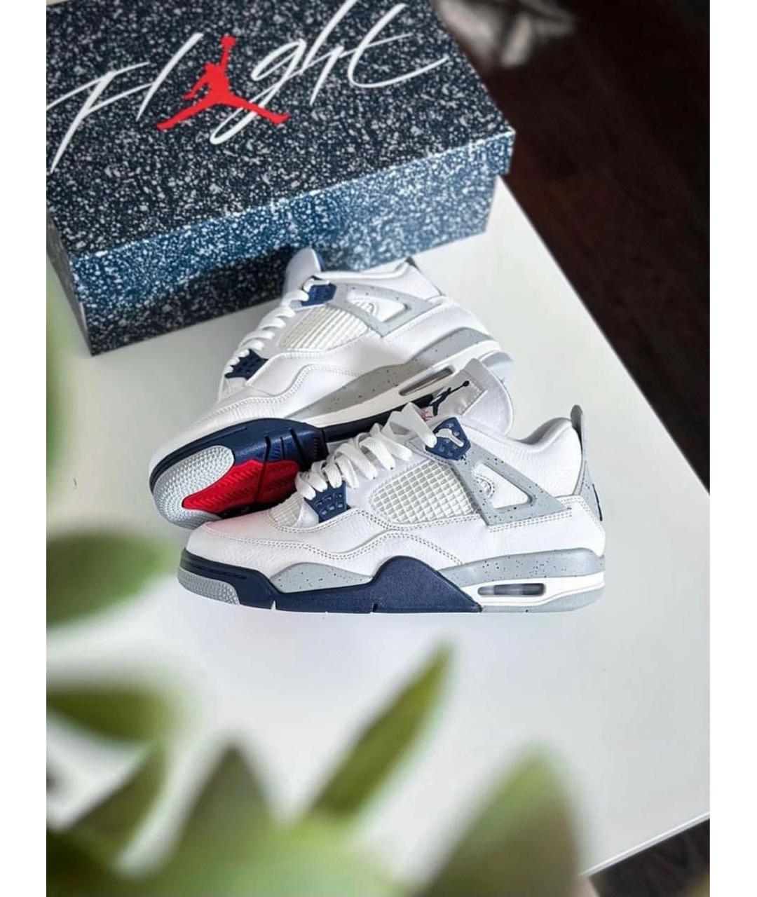 JORDAN Белые кожаные высокие кроссовки / кеды, фото 4