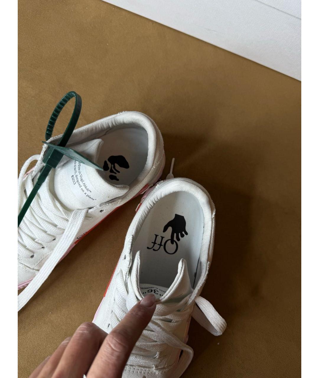 OFF-WHITE Белые кеды, фото 3