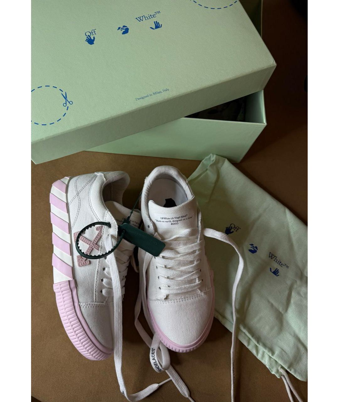 OFF-WHITE Белые кеды, фото 4