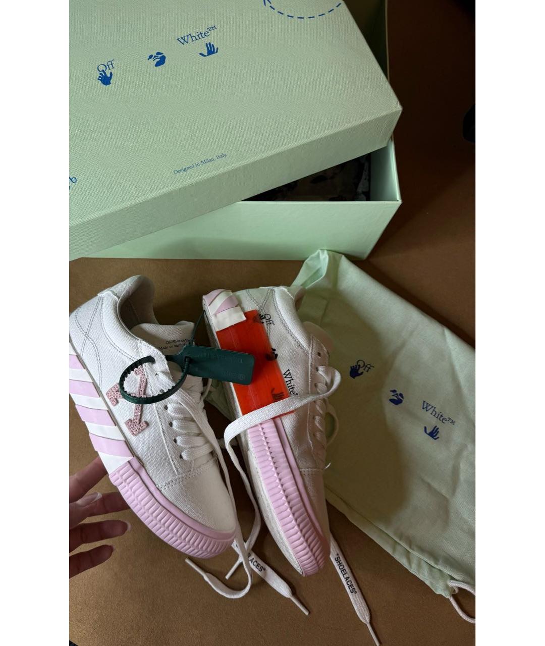 OFF-WHITE Белые кеды, фото 5
