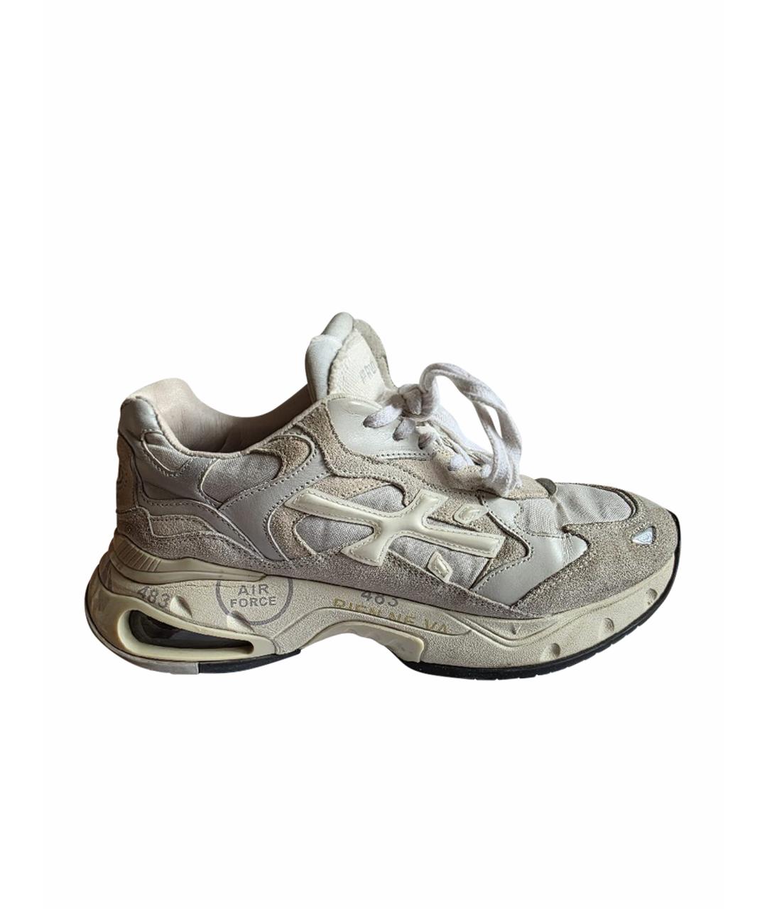 PREMIATA Серые кожаные кроссовки, фото 1