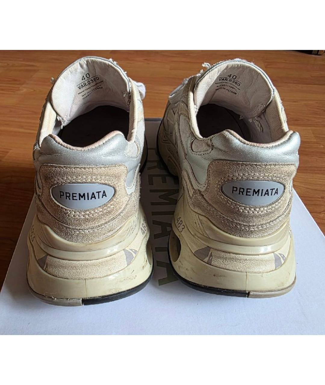 PREMIATA Серые кожаные кроссовки, фото 4