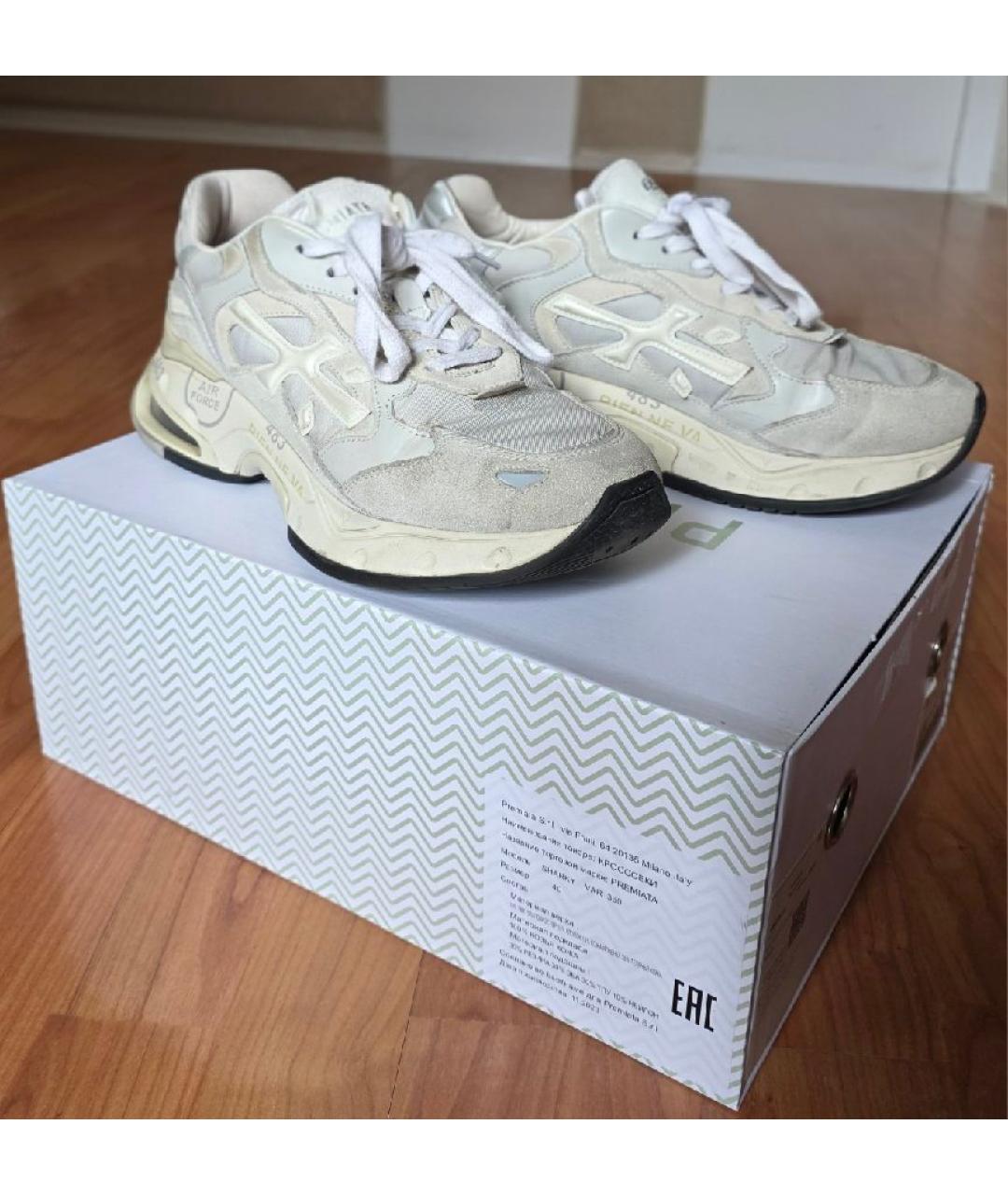 PREMIATA Серые кожаные кроссовки, фото 2