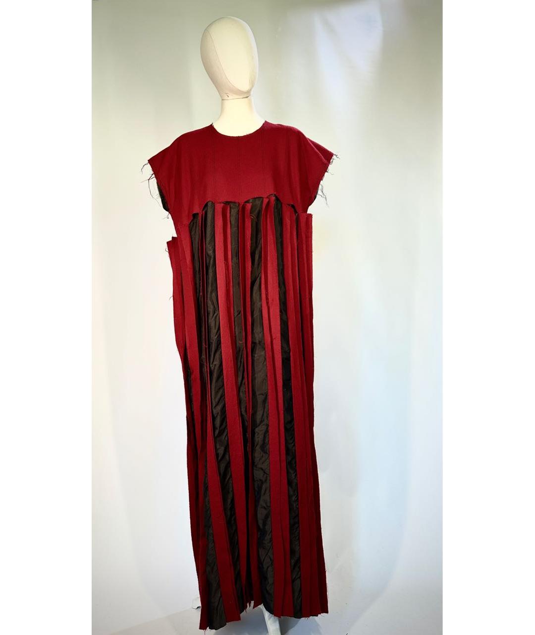 UMA WANG Бордовое шерстяное коктейльное платье, фото 8