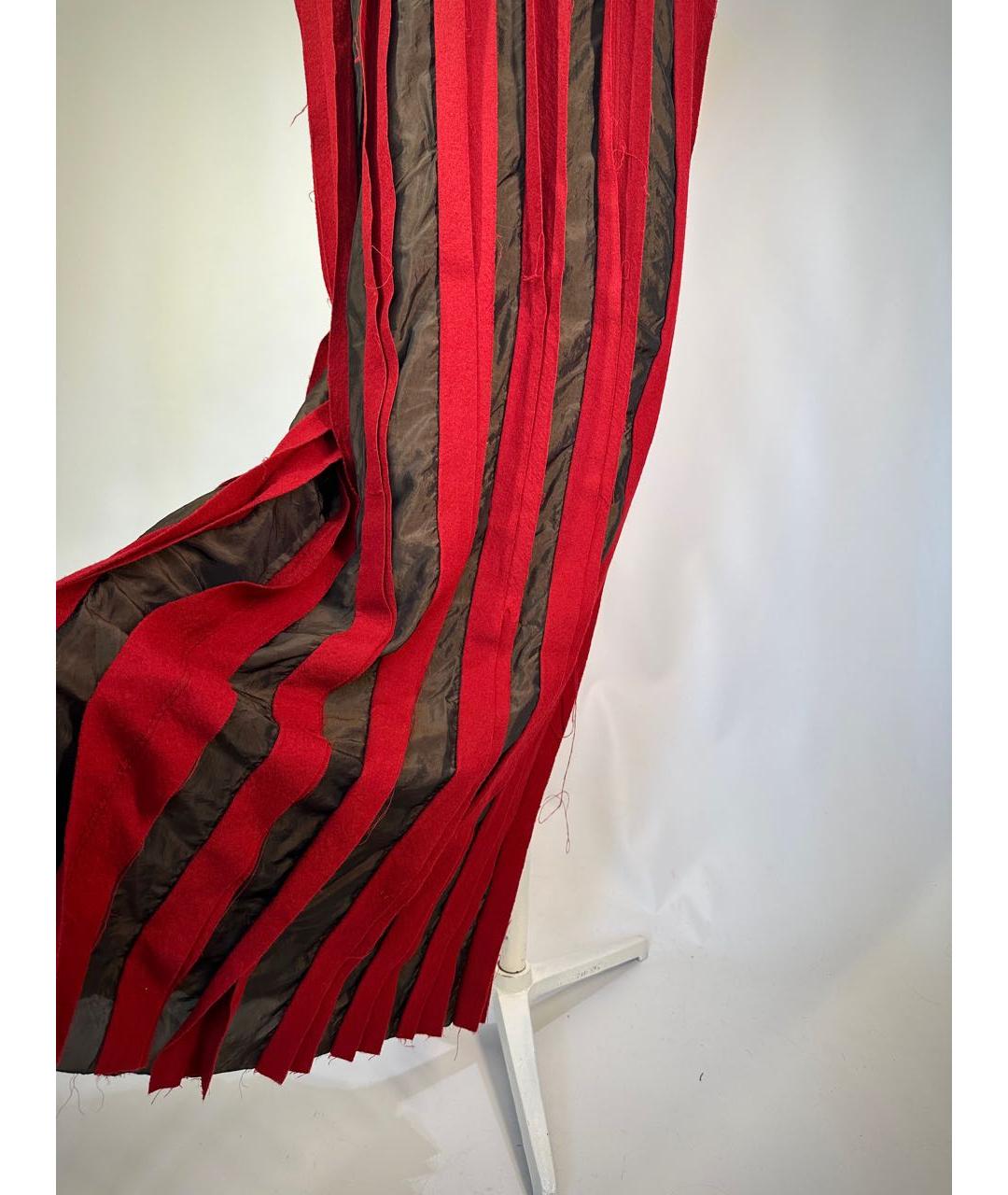 UMA WANG Бордовое шерстяное коктейльное платье, фото 3