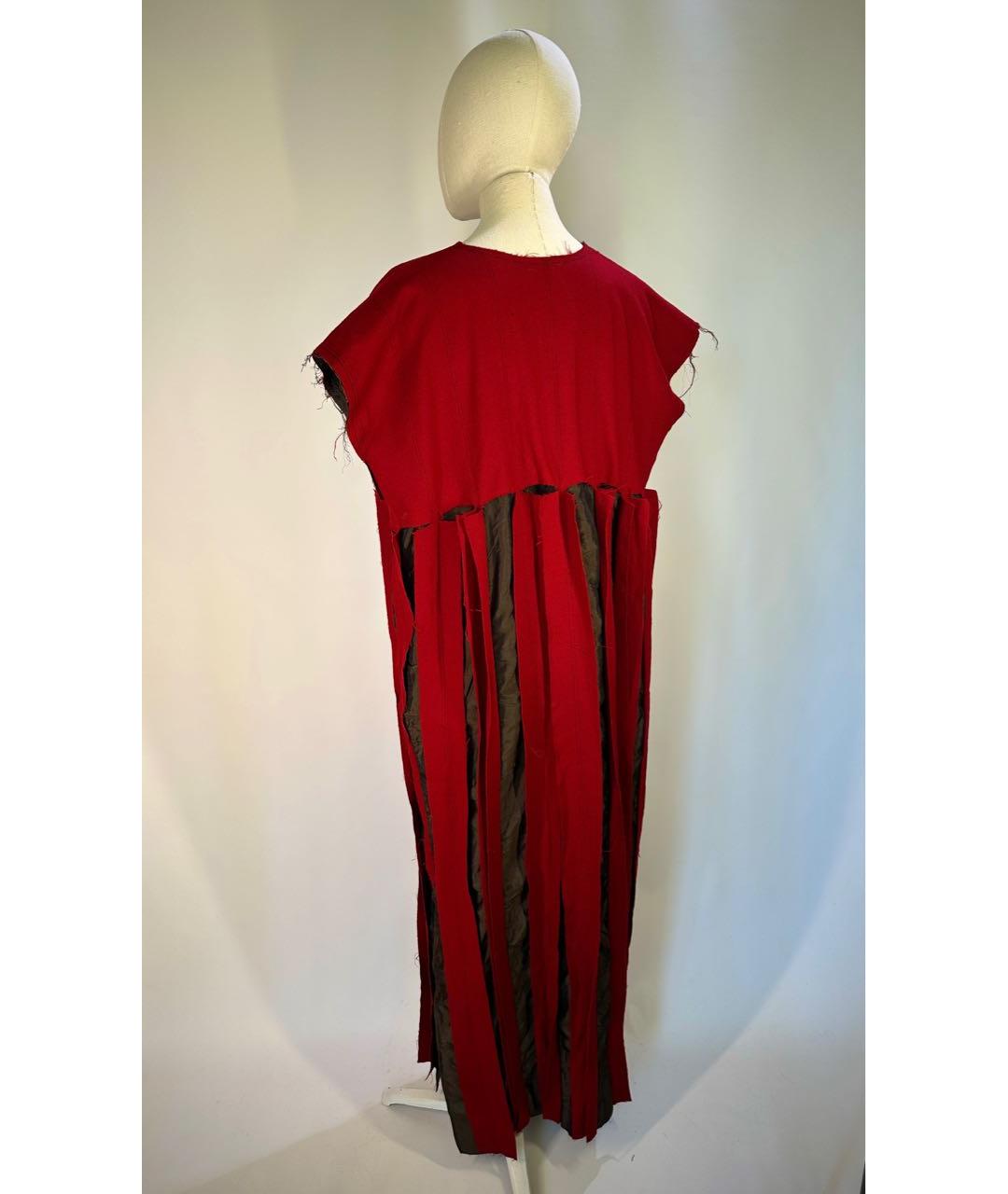 UMA WANG Бордовое шерстяное коктейльное платье, фото 4