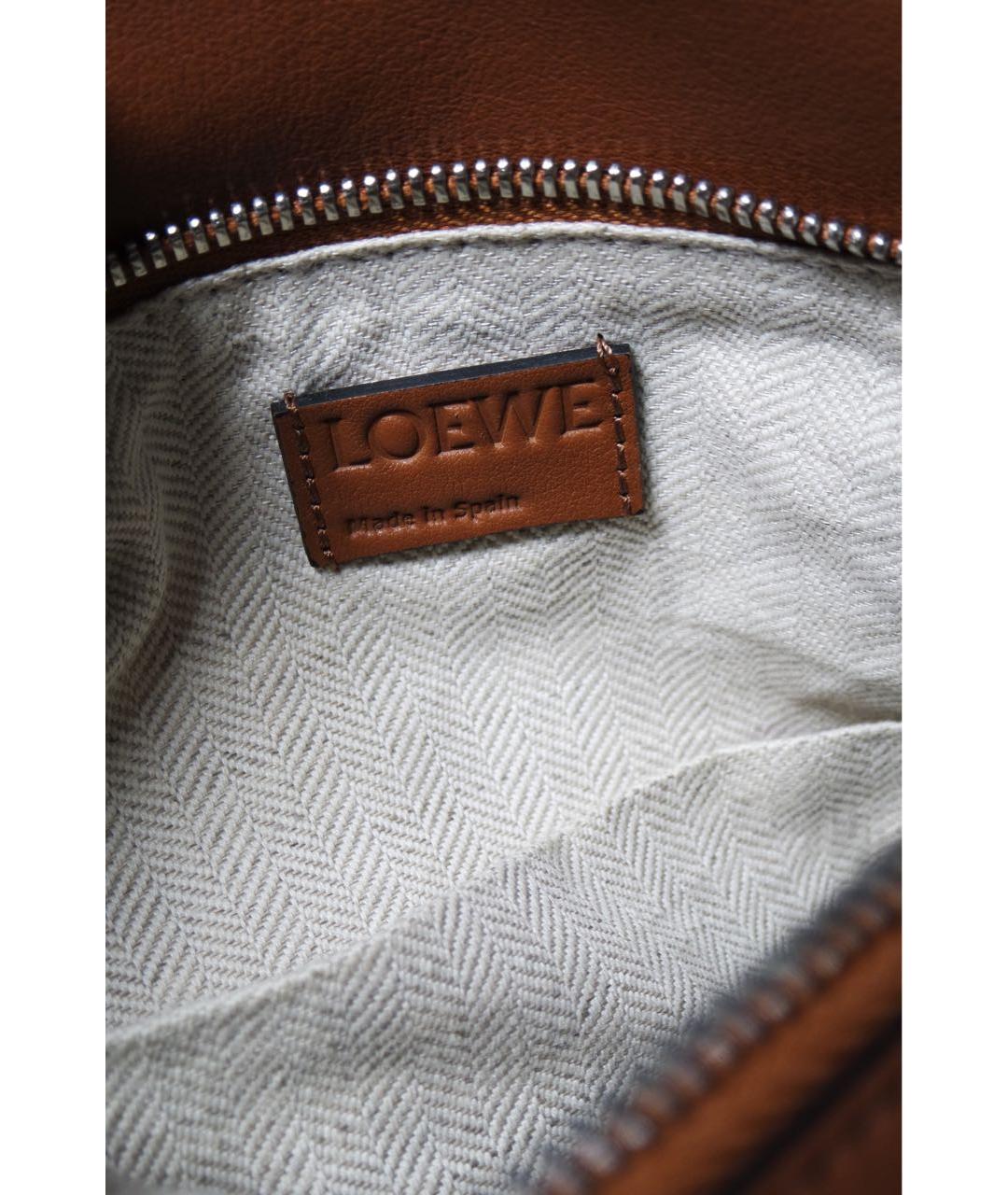 LOEWE Коричневая кожаная сумка с короткими ручками, фото 6