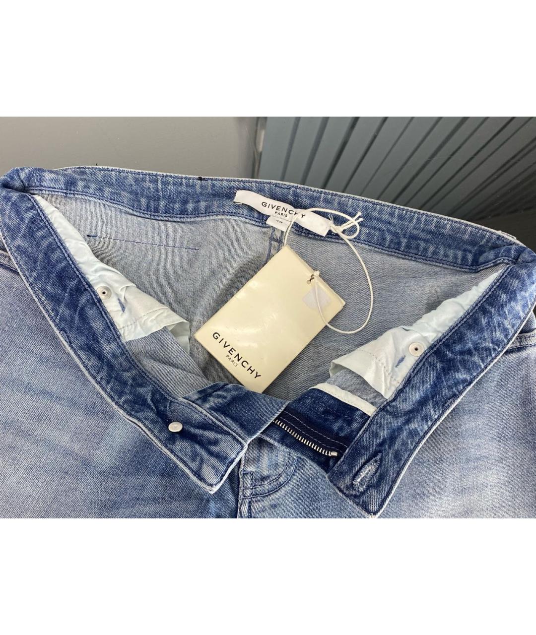 GIVENCHY Голубые хлопко-эластановые прямые джинсы, фото 3