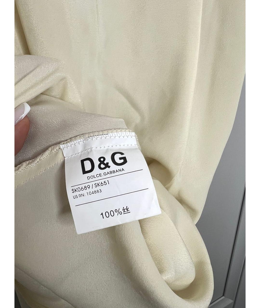 DOLCE&GABBANA Бежевое шелковое платье, фото 6