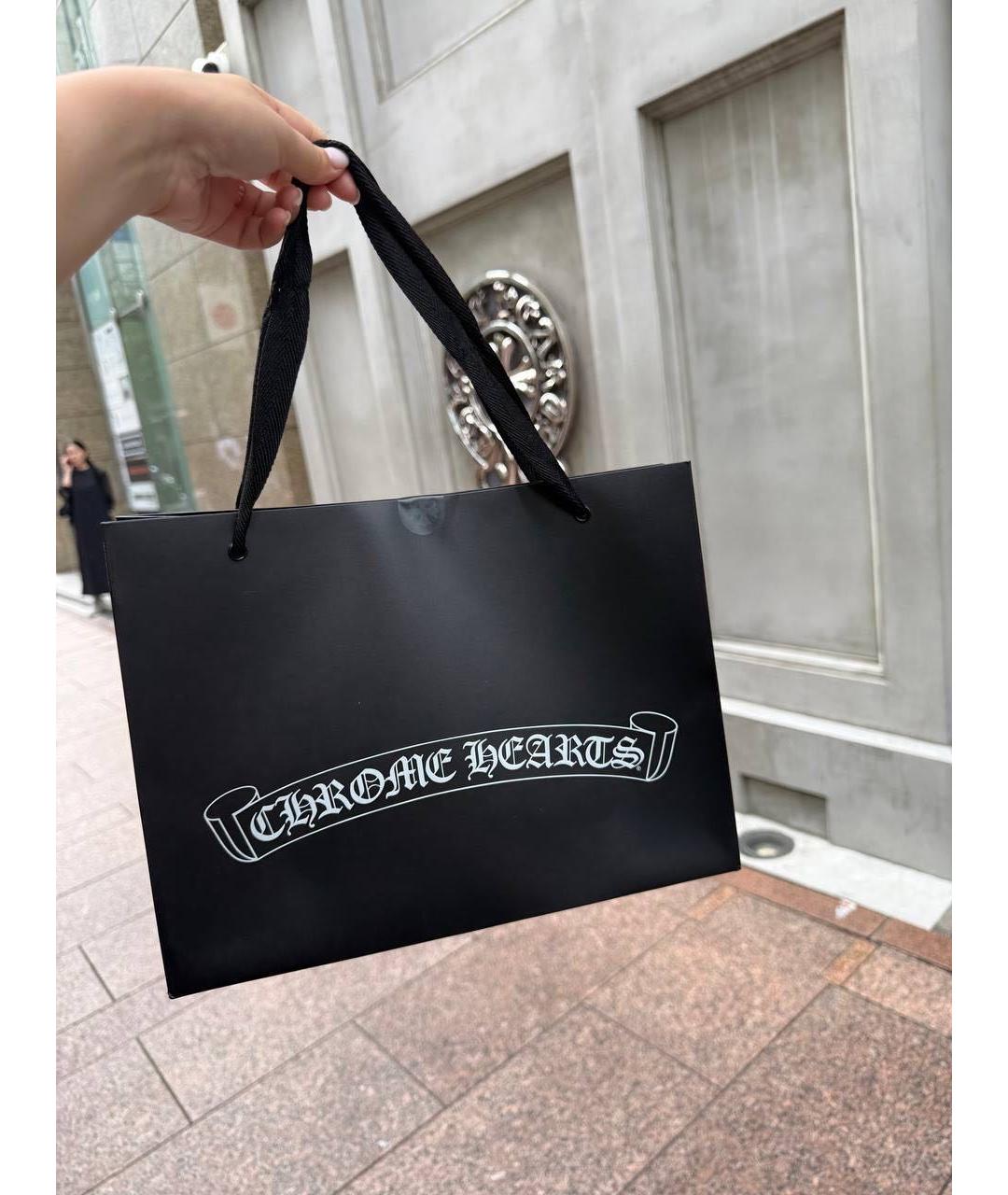 CHROME HEARTS Черное хлопковое поло с длинным рукавом, фото 3