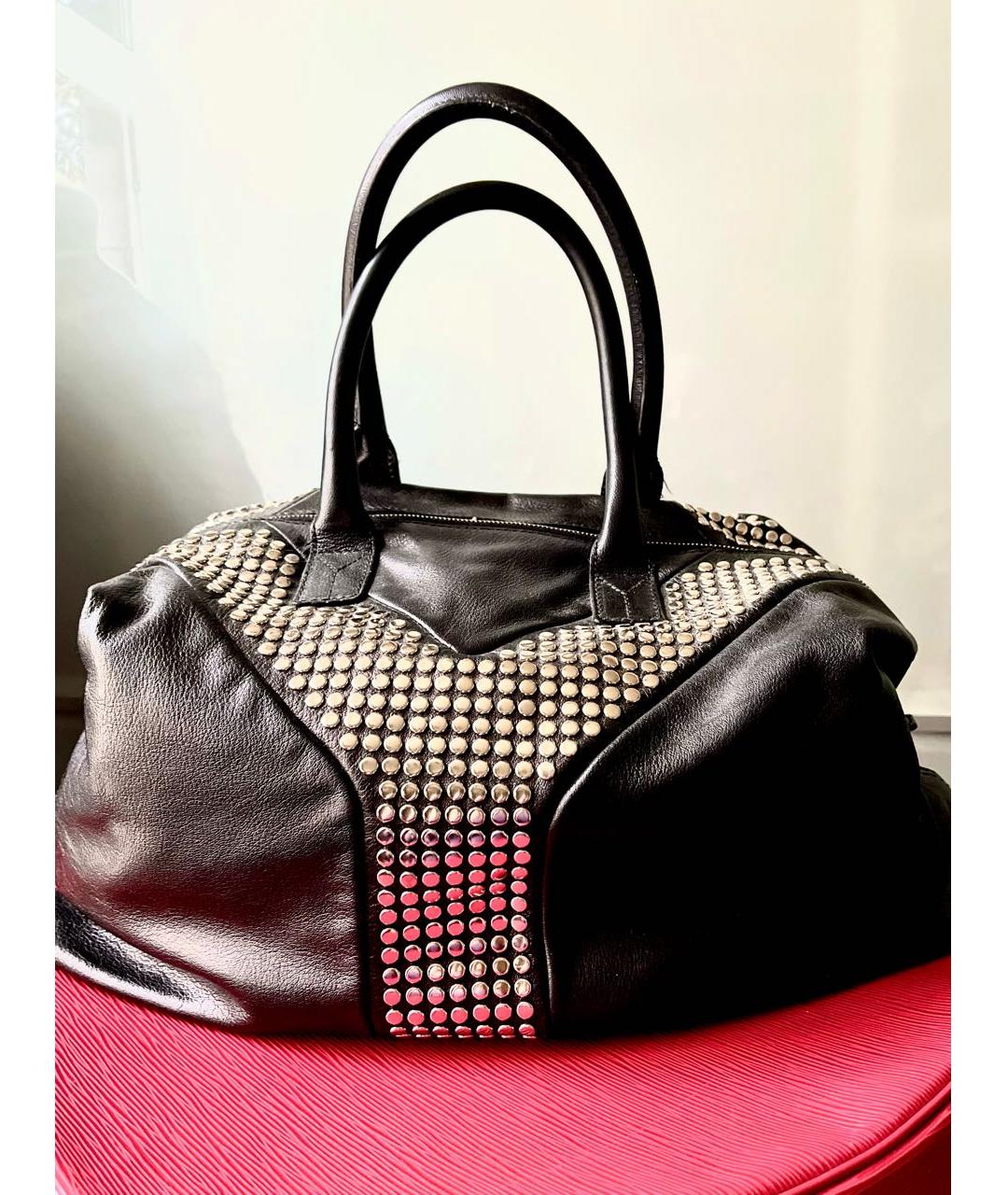 SAINT LAURENT Черная сумка тоут из лакированной кожи, фото 9