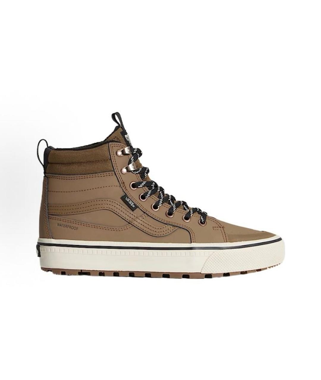 VANS Коричневые кожаные высокие кроссовки / кеды, фото 7