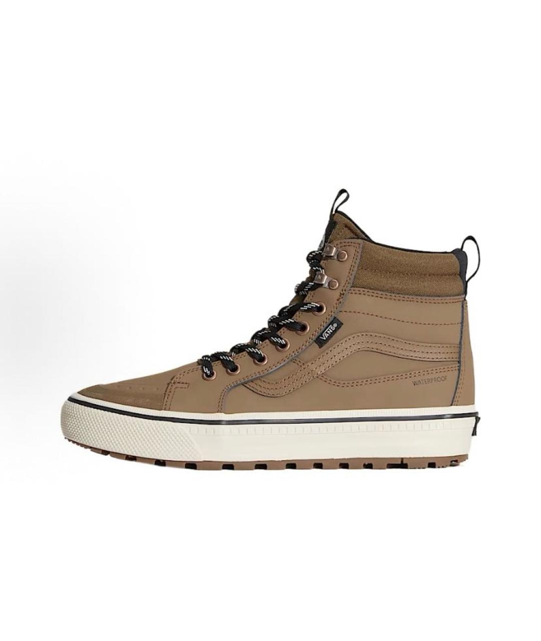 VANS Коричневые кожаные высокие кроссовки / кеды, фото 2