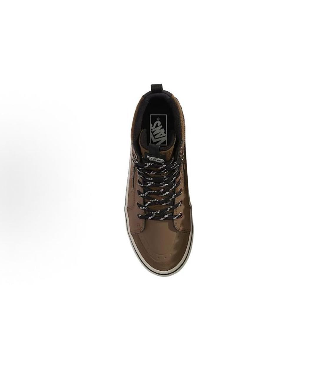 VANS Коричневые кожаные высокие кроссовки / кеды, фото 4