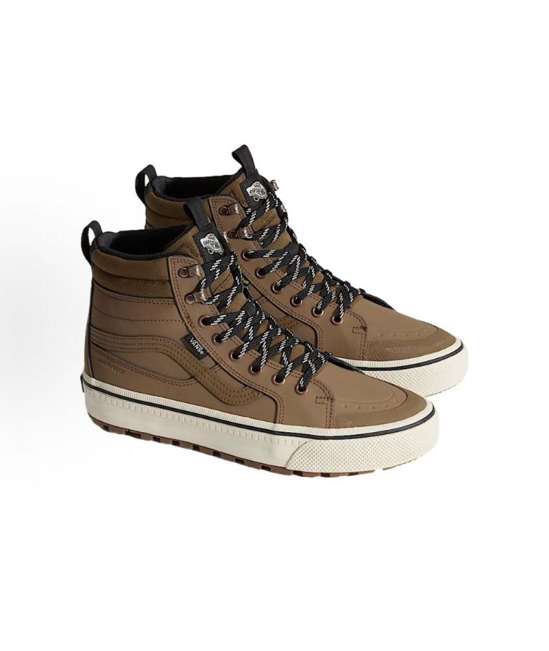 VANS Коричневые кожаные высокие кроссовки / кеды, фото 3