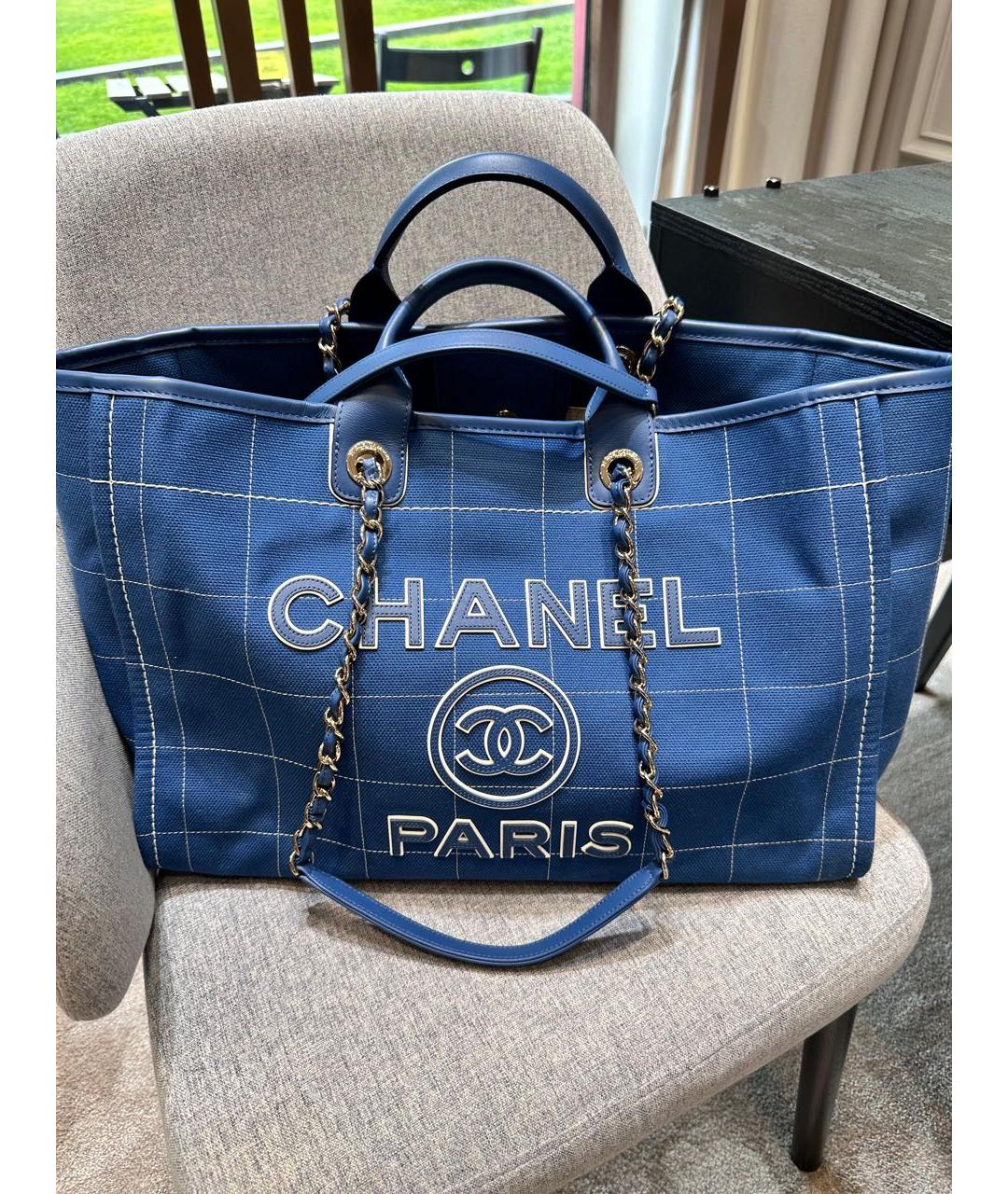 CHANEL Синяя пляжная сумка, фото 3