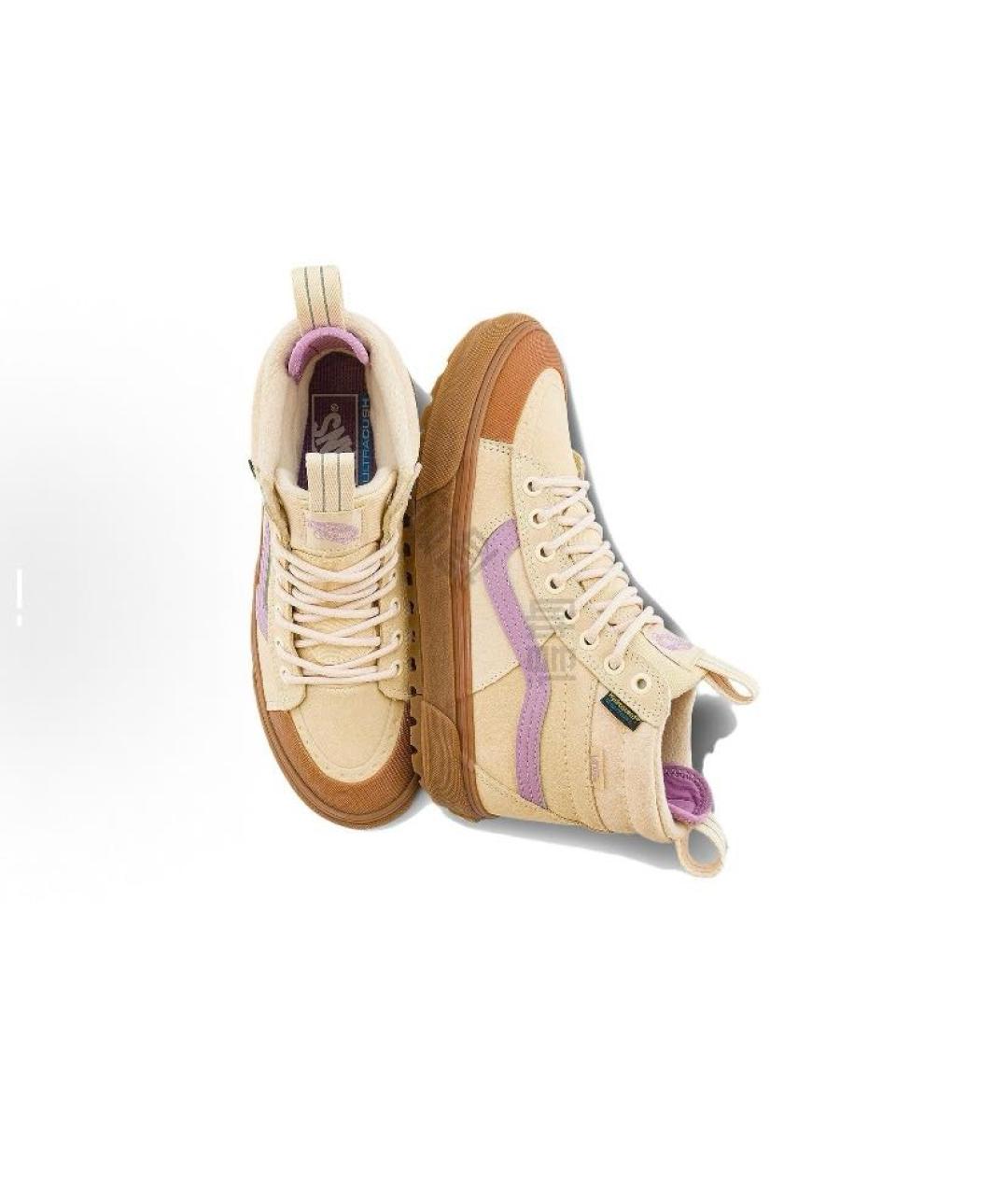 VANS Бежевые замшевые высокие кроссовки / кеды, фото 3