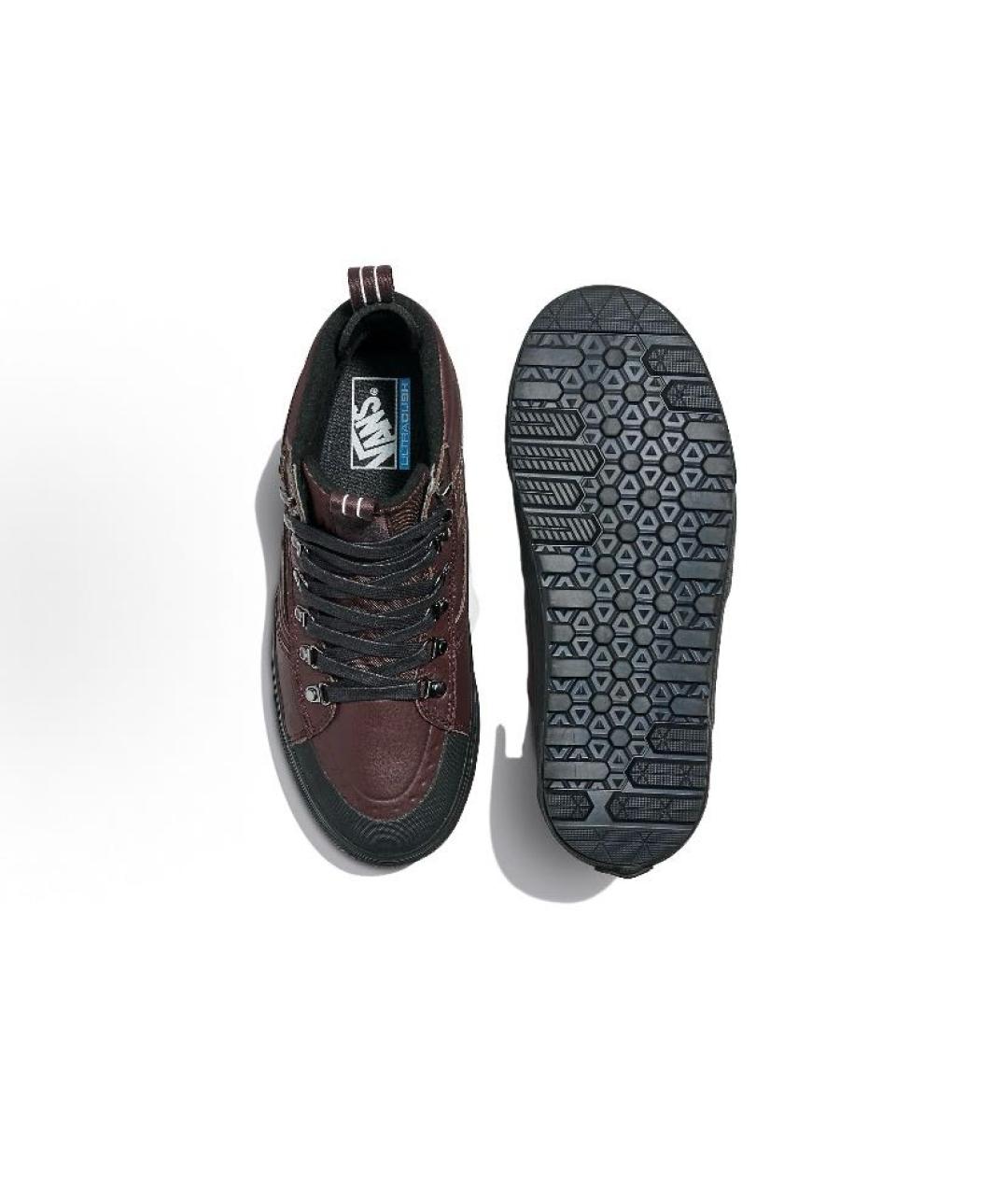 VANS Коричневые кожаные высокие кроссовки / кеды, фото 5