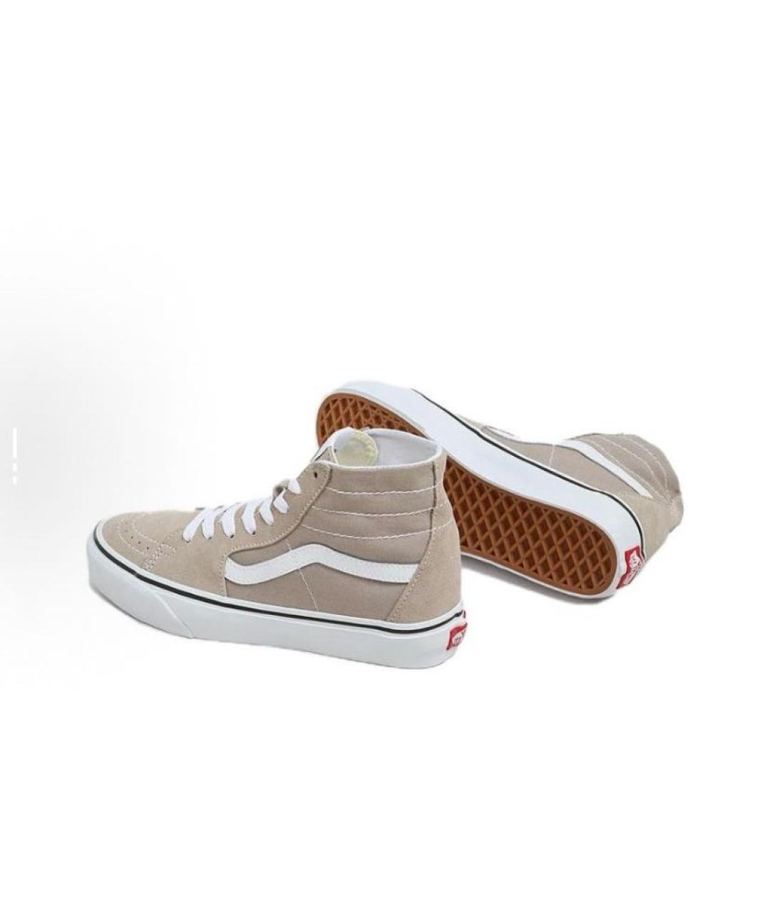 VANS Бежевые замшевые высокие кроссовки / кеды, фото 4