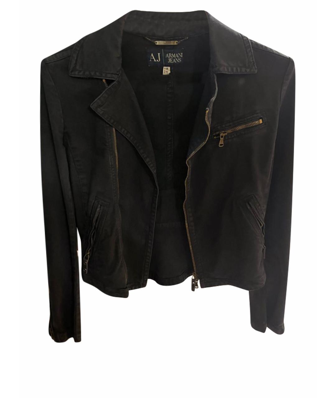 ARMANI JEANS Черная деним куртка, фото 1