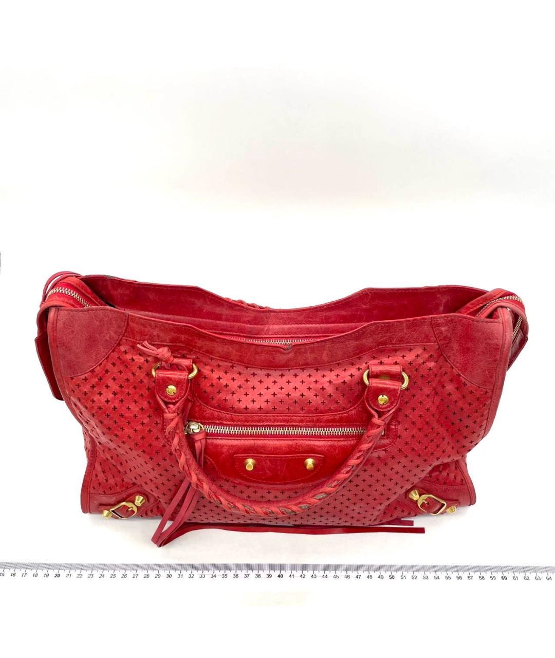 BALENCIAGA Красная кожаная сумка с короткими ручками, фото 8