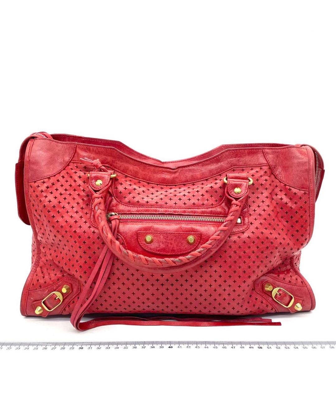 BALENCIAGA Красная кожаная сумка с короткими ручками, фото 6