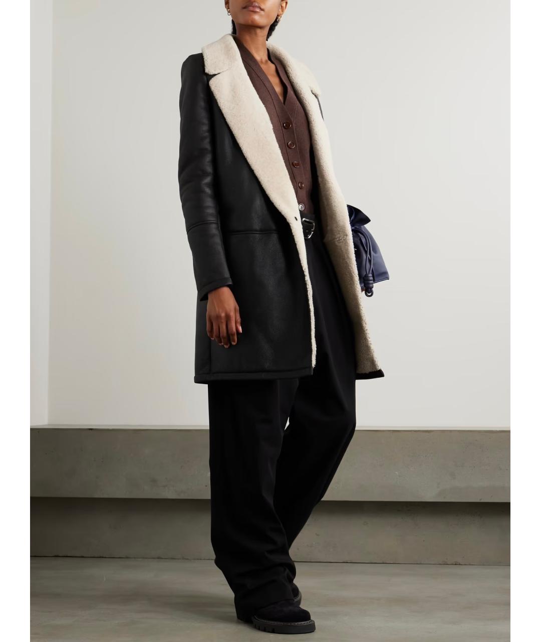 LOEWE Черная кожаная дубленка, фото 2