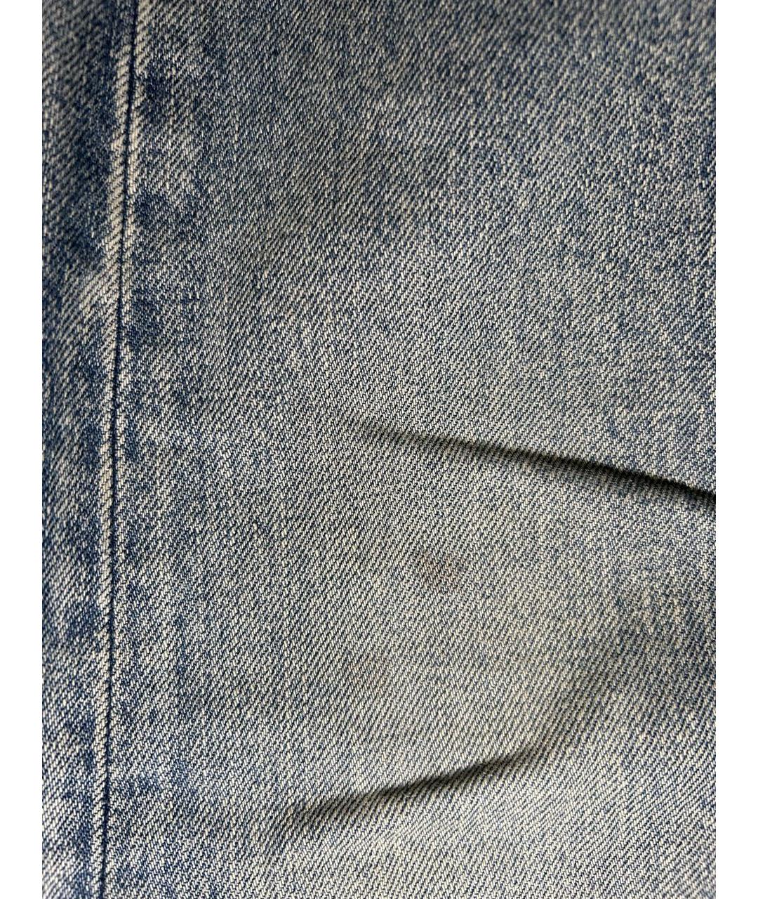 SAINT LAURENT Голубые хлопковые прямые джинсы, фото 7