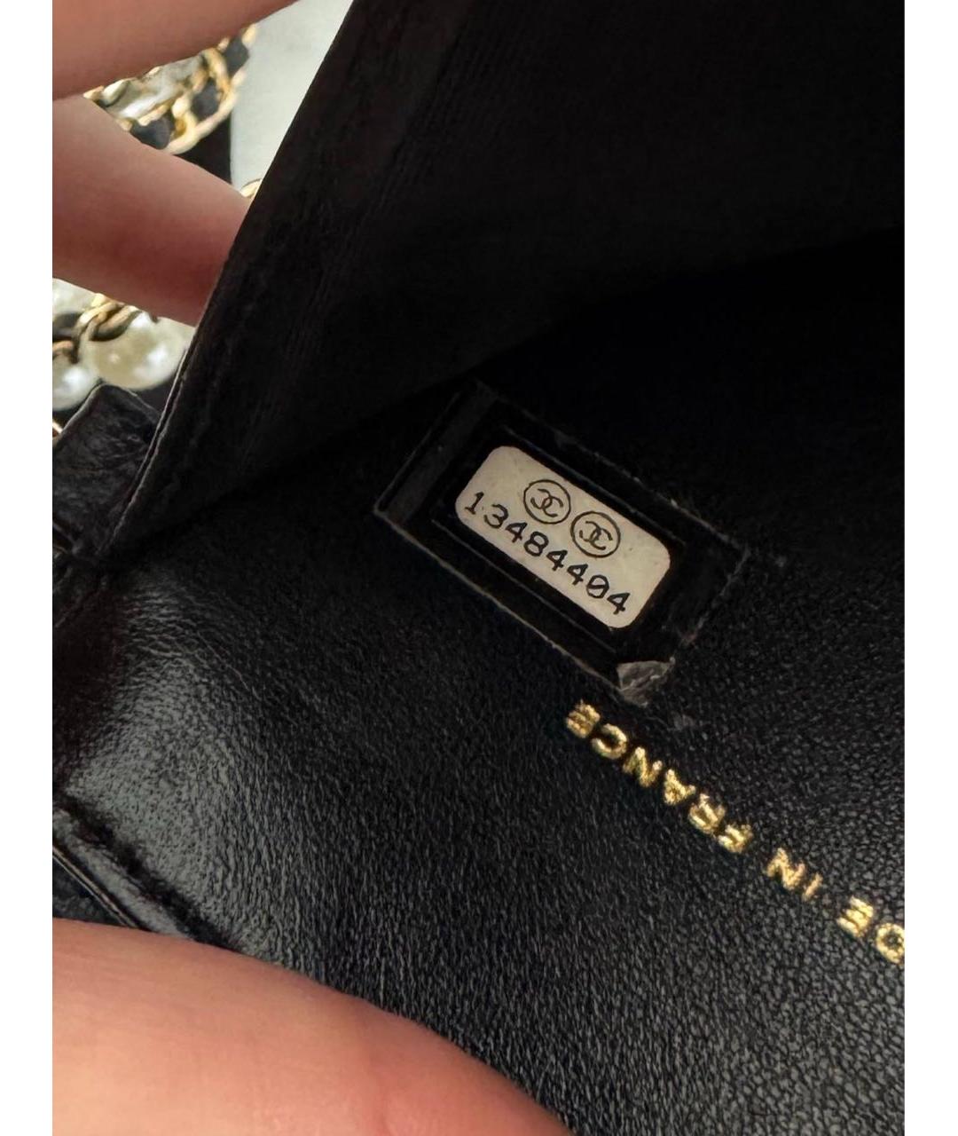 CHANEL Черный кожаный кошелек, фото 6