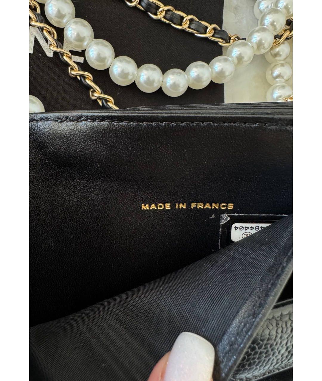 CHANEL Черный кожаный кошелек, фото 5