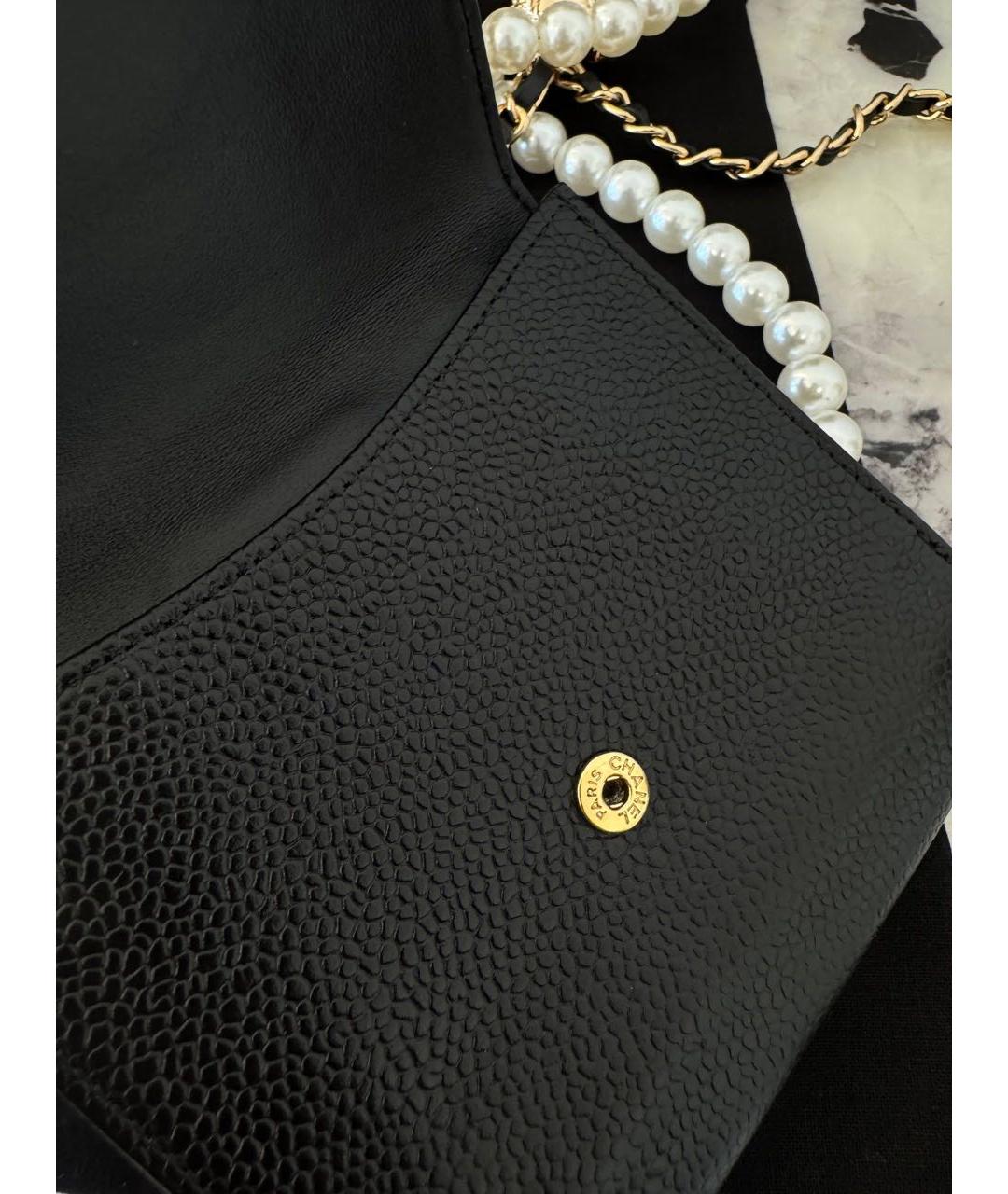 CHANEL Черный кожаный кошелек, фото 7