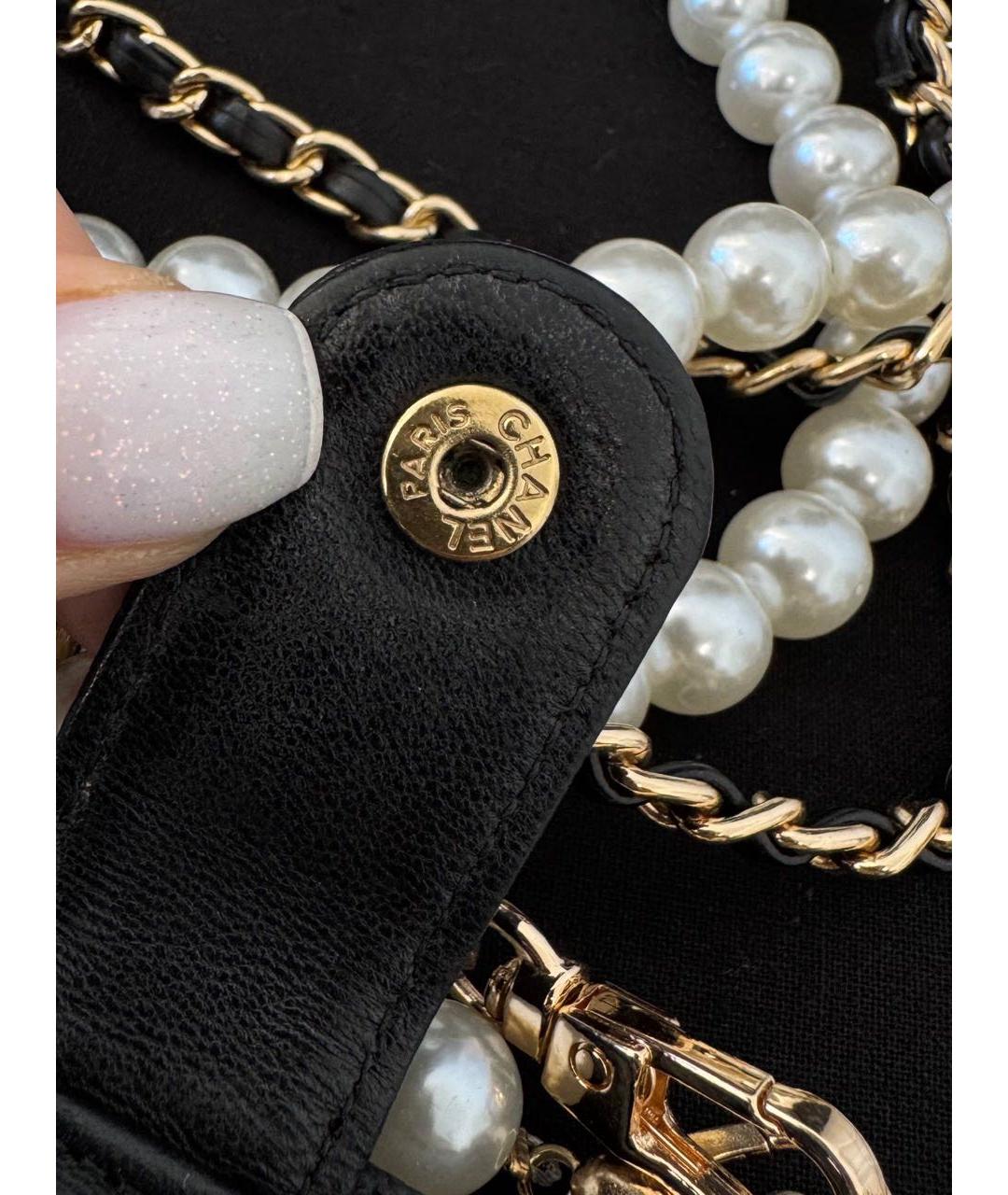 CHANEL Черный кожаный кошелек, фото 8