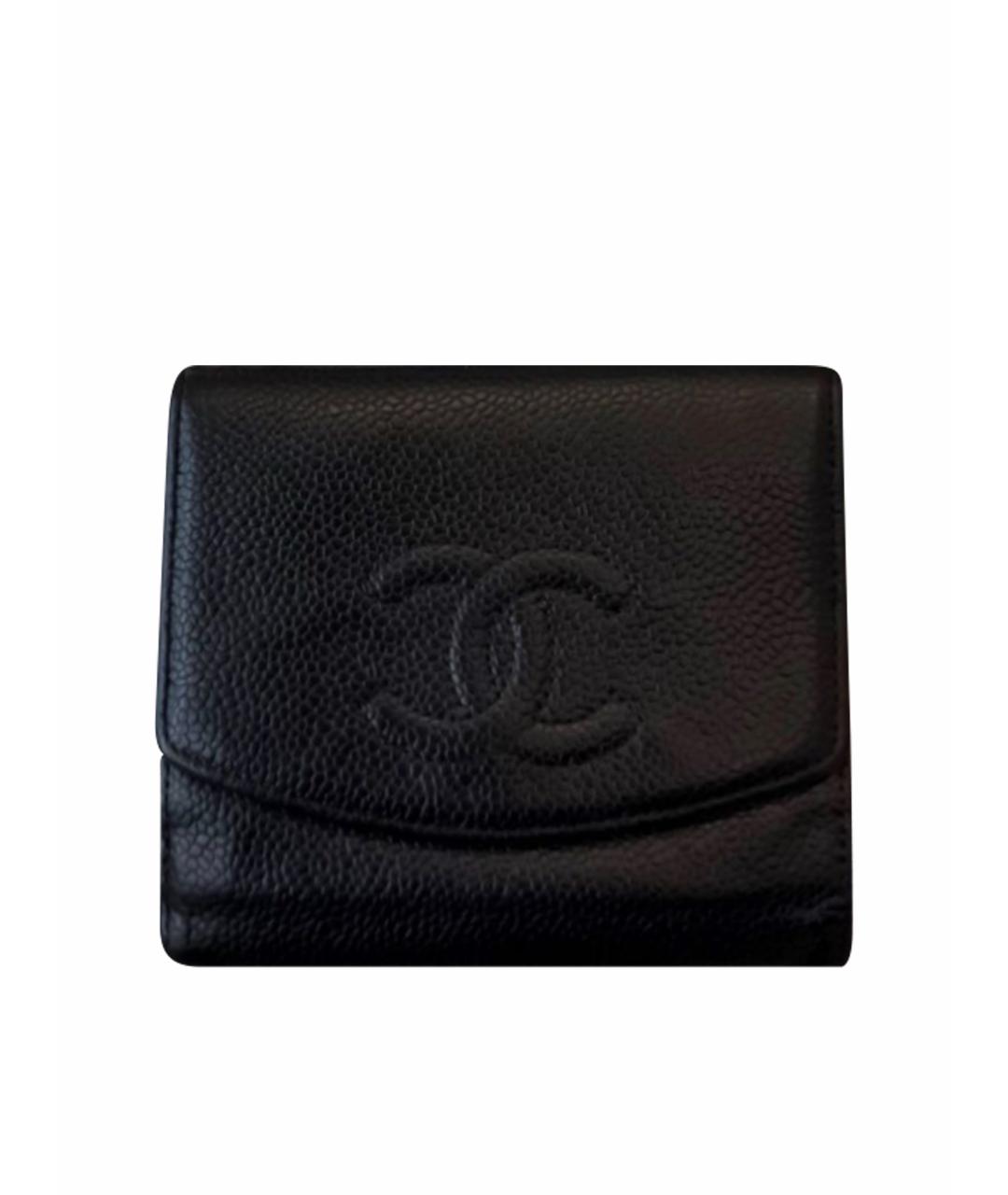 CHANEL Черный кожаный кошелек, фото 1