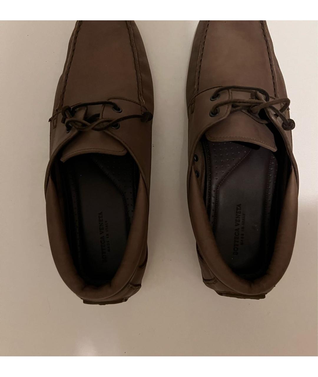 BOTTEGA VENETA Коричневые кожаные мокасины, фото 3