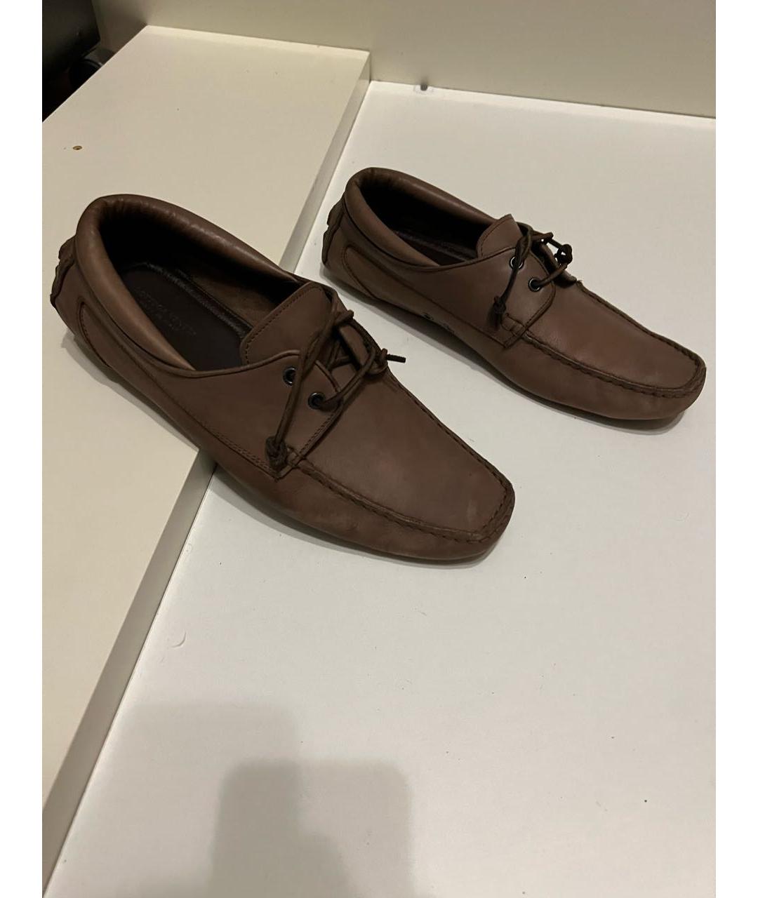 BOTTEGA VENETA Коричневые кожаные мокасины, фото 5