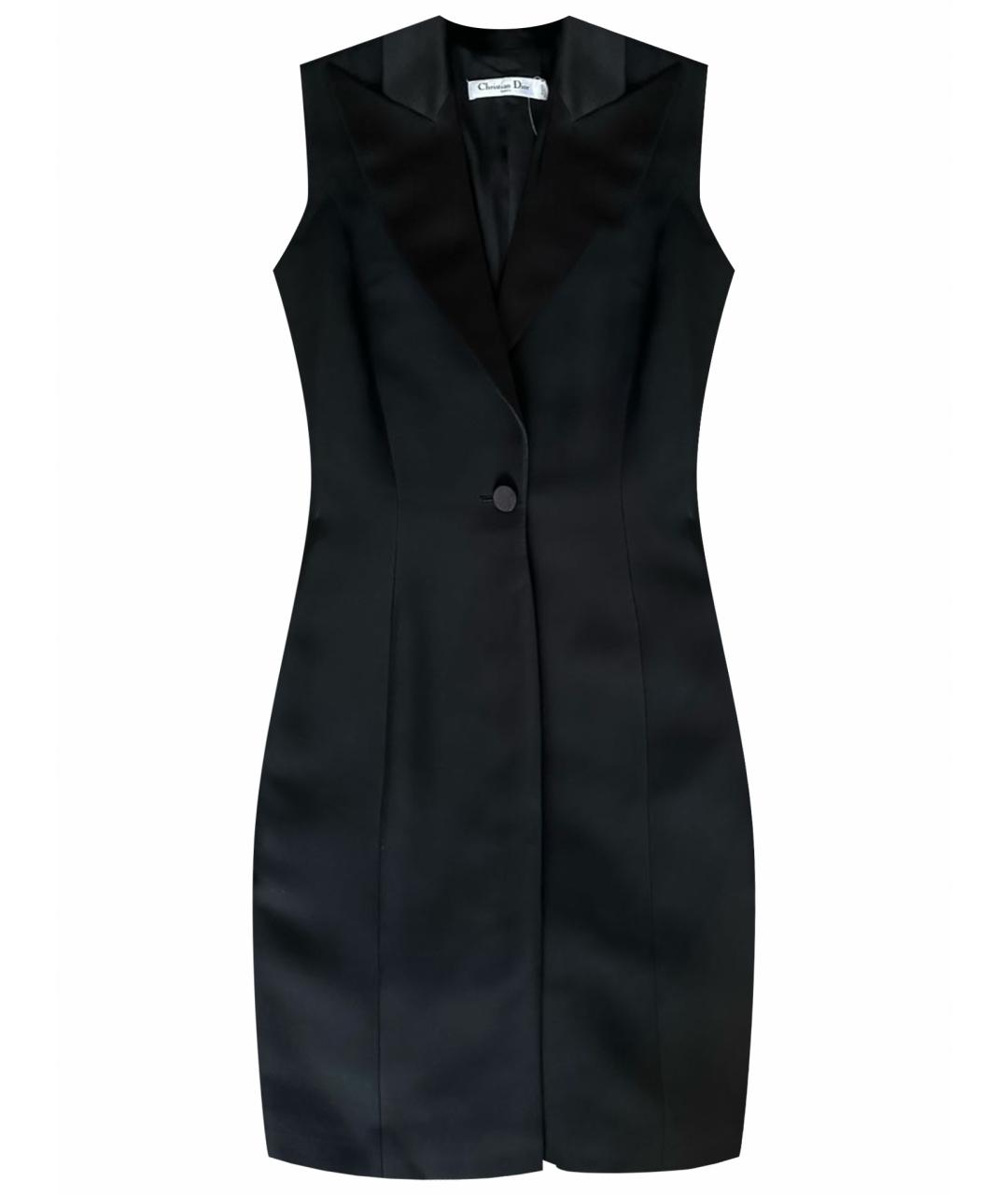 CHRISTIAN DIOR Черное шерстяное повседневное платье, фото 1