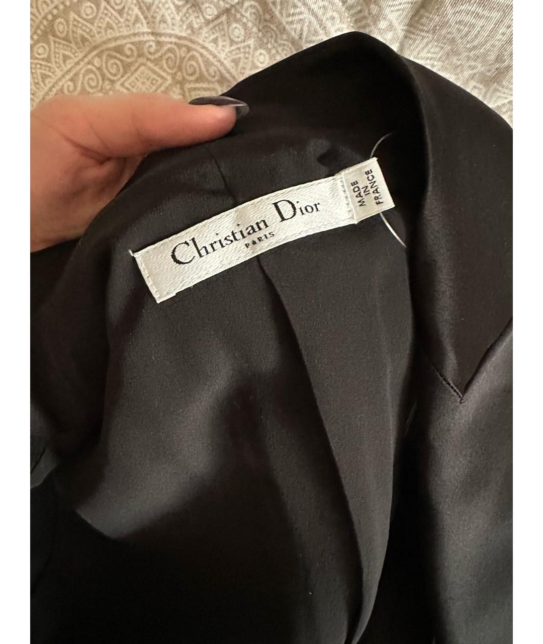 CHRISTIAN DIOR Черное шерстяное повседневное платье, фото 3