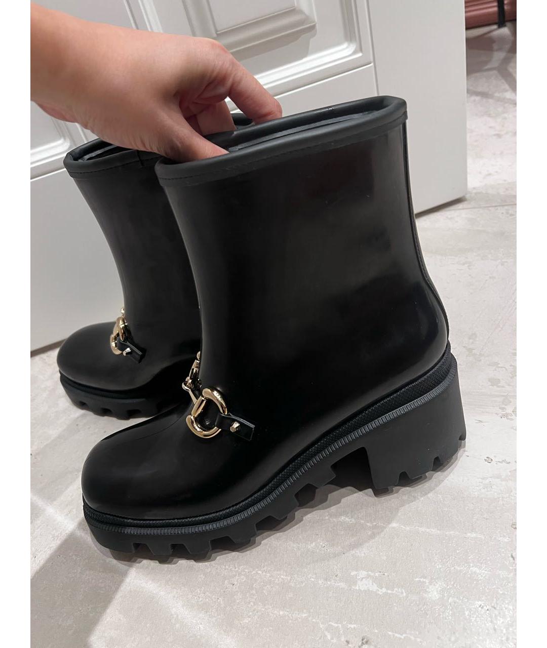 GUCCI Черные резиновые полусапоги, фото 8