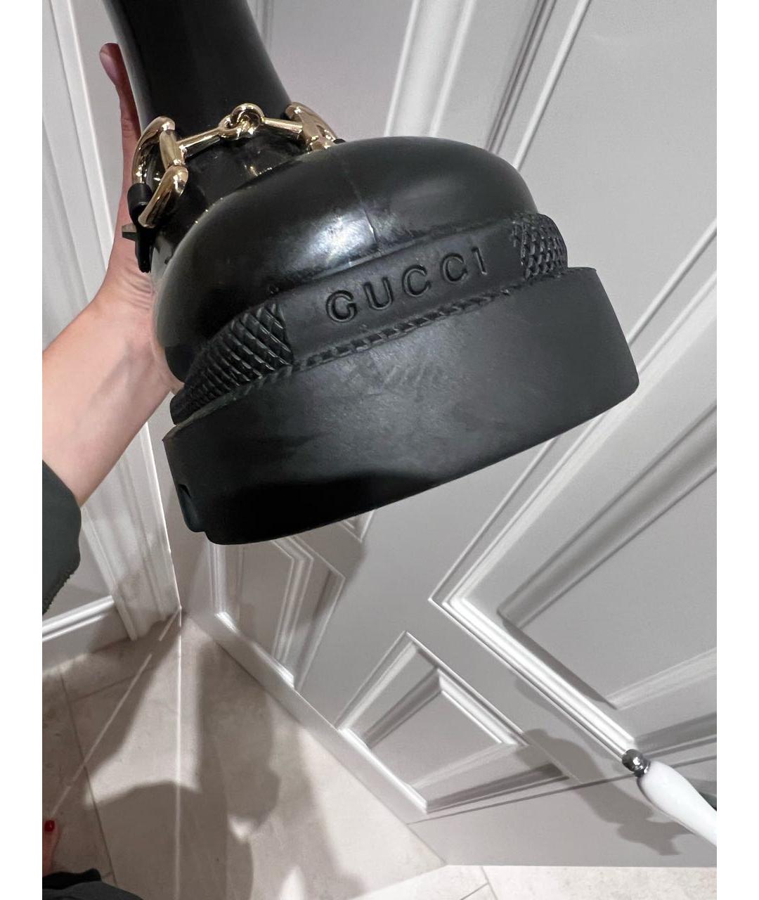 GUCCI Черные резиновые полусапоги, фото 7