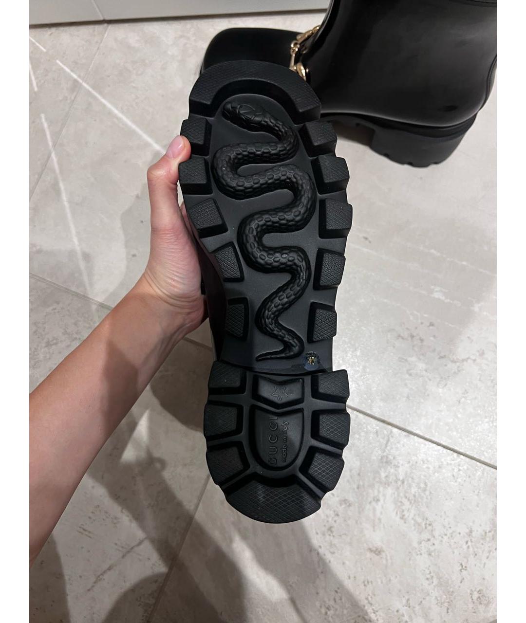 GUCCI Черные резиновые полусапоги, фото 5
