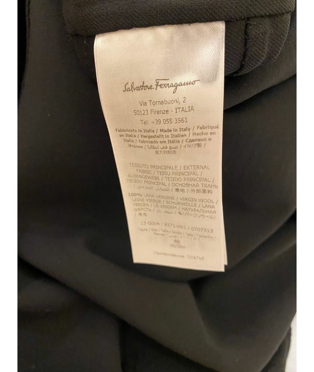 FERRAGAMO Черное шерстяное повседневное платье, фото 4
