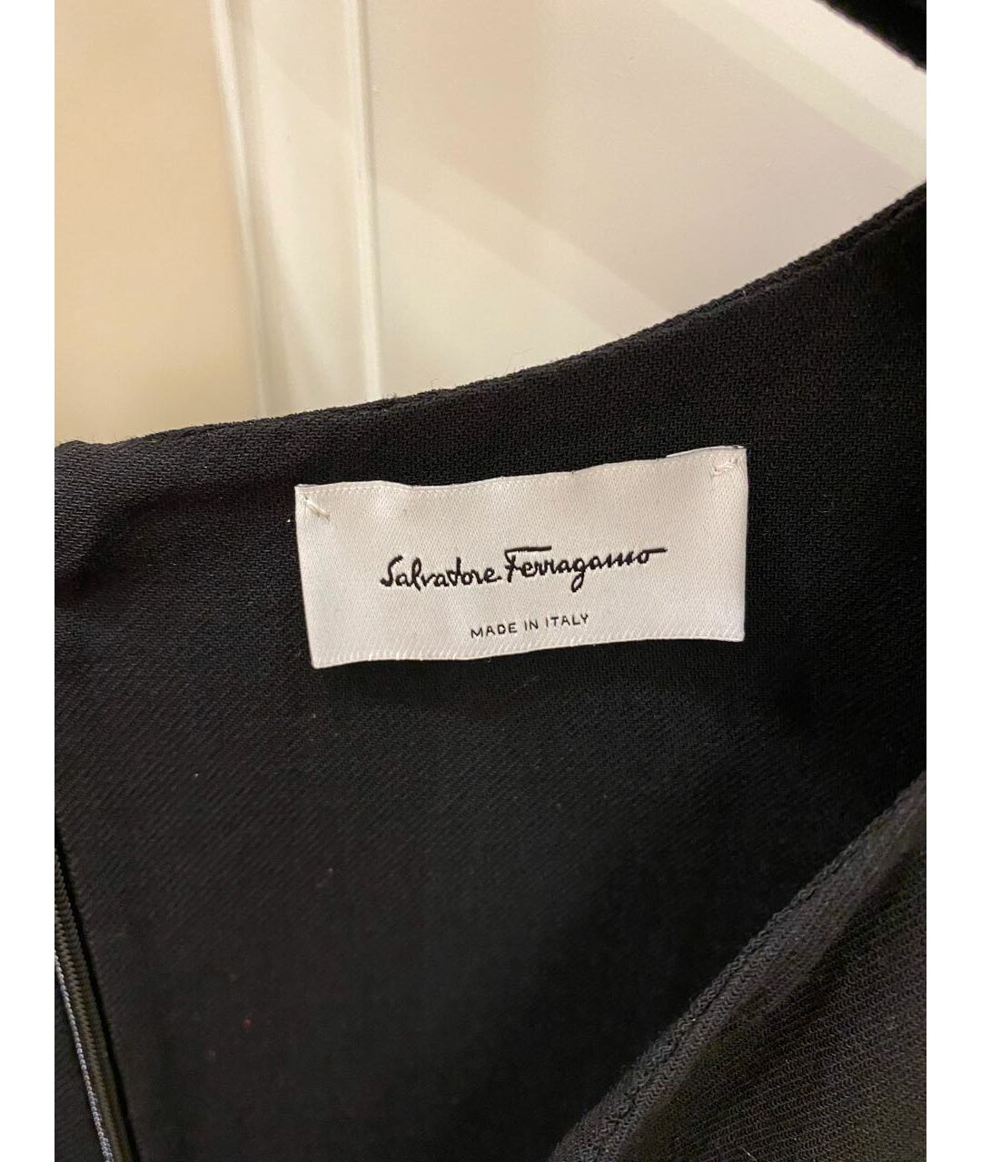 FERRAGAMO Черное шерстяное повседневное платье, фото 3