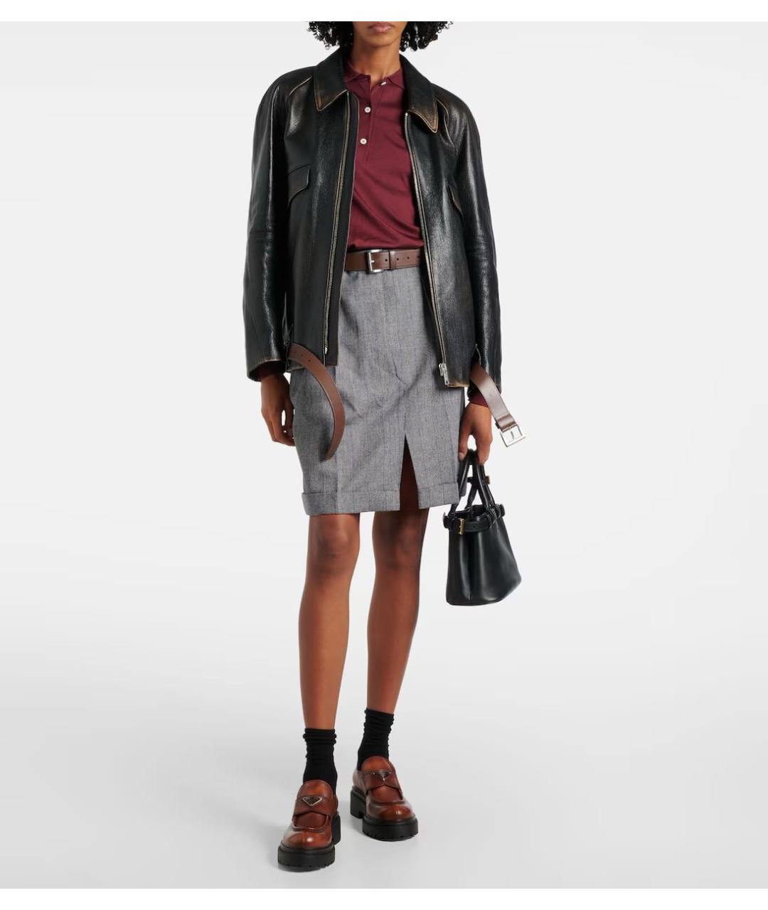 PRADA Коричневые кожаные лоферы, фото 2