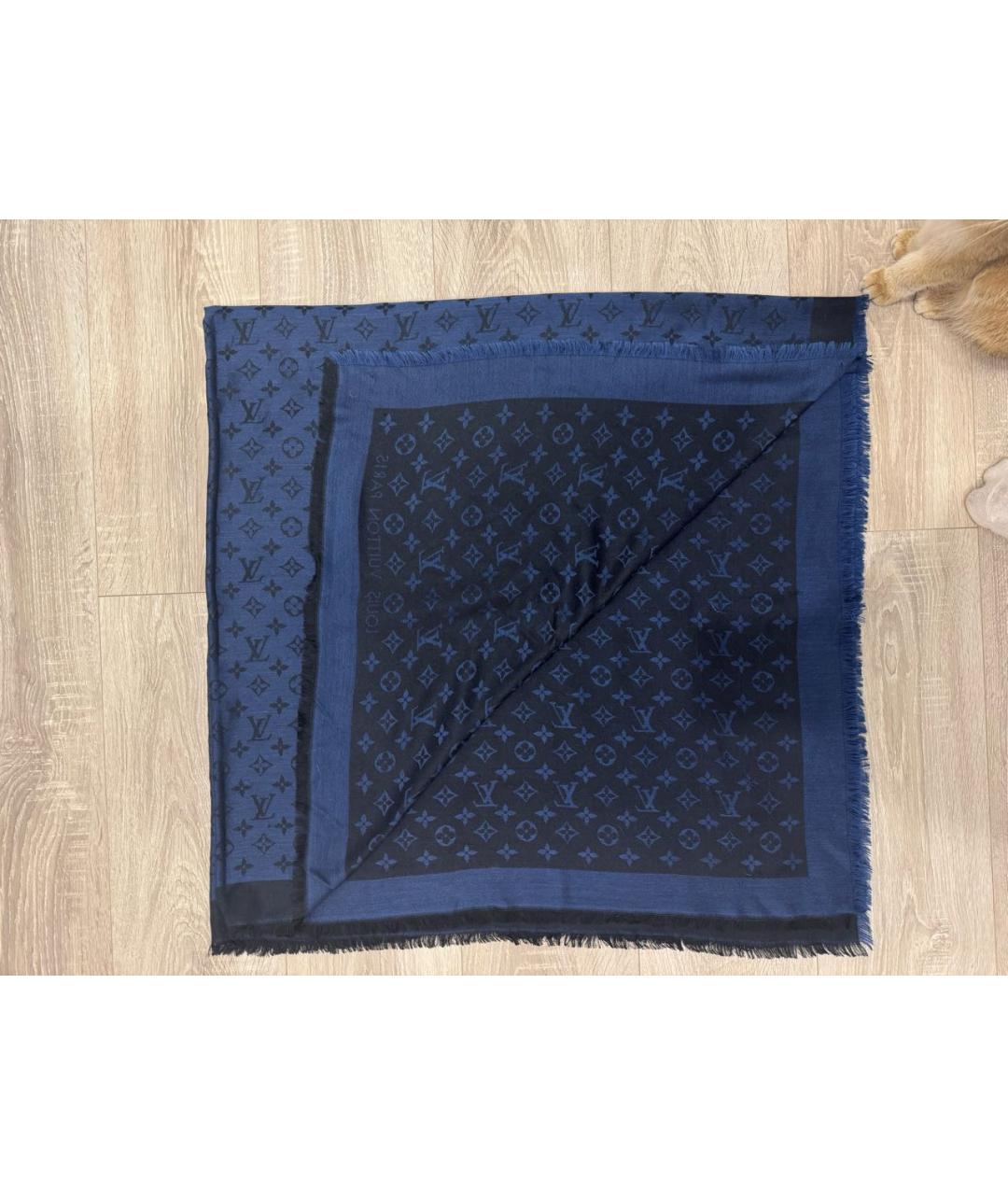 LOUIS VUITTON Темно-синий платок, фото 2